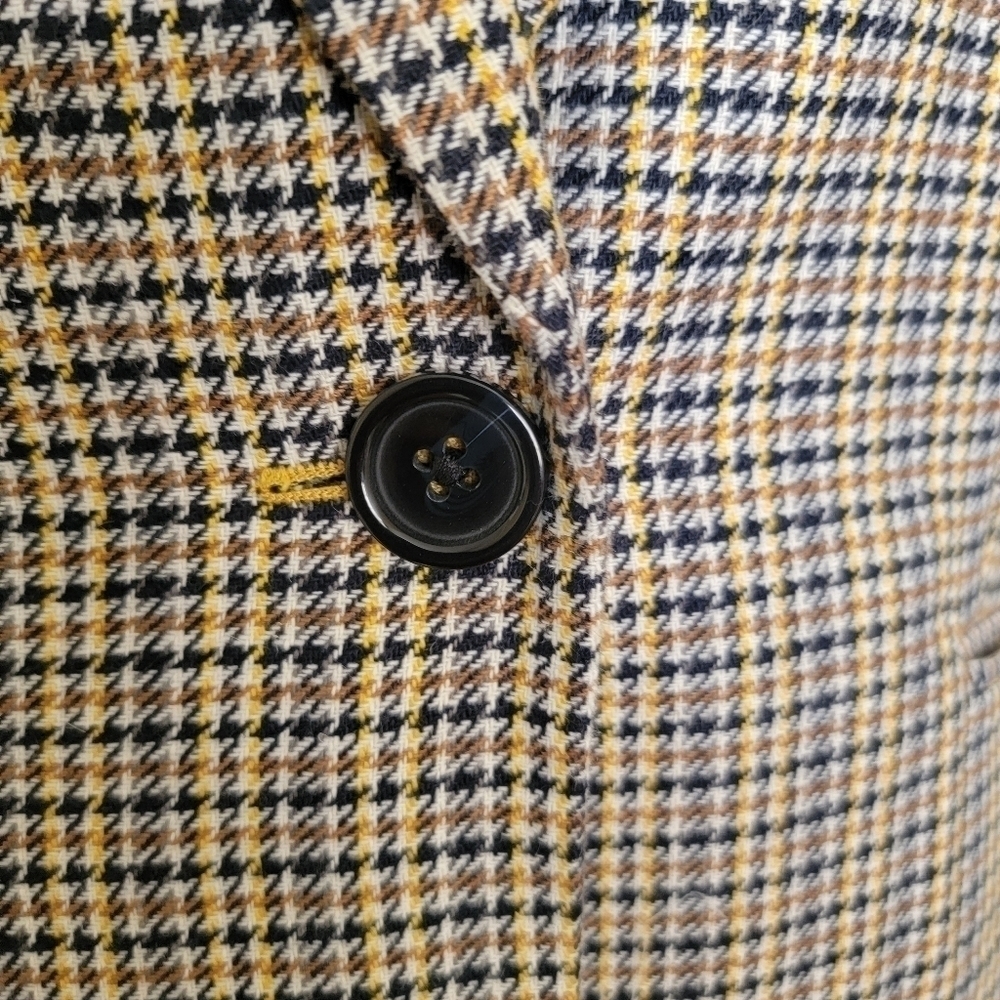 Talbots Plaid Print Brown Blazer Jacket Size 8 - Picture 5 of 15